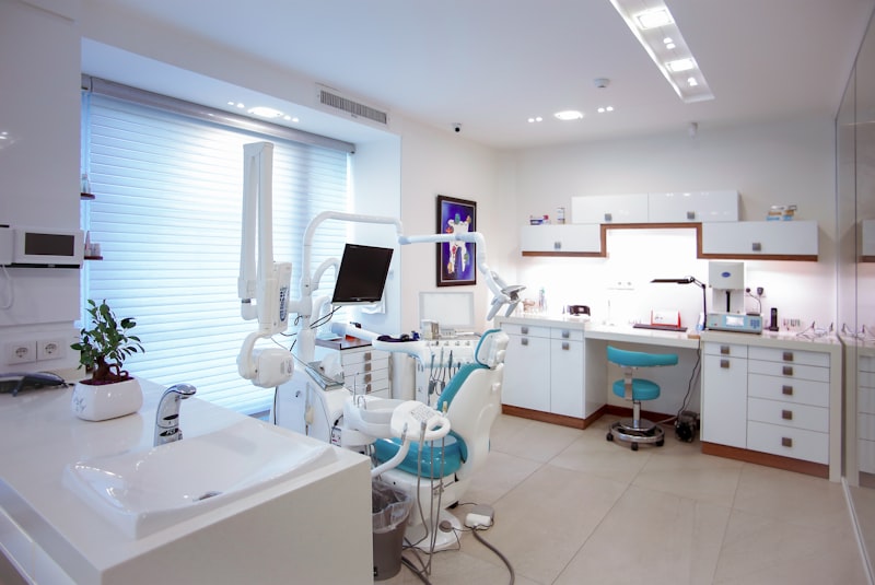 Dental implant crown being placed by a dentist
